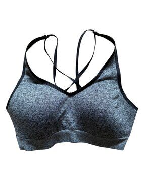 PINK Victoria’s Secret Strappy Criss-Cross Back Sports Bra - Grey - Large